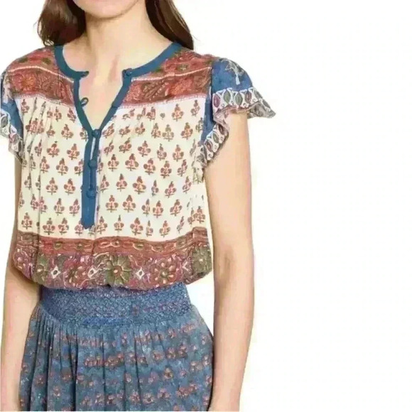 NWT FAHERTY Boho Bemini Hand Painted Mini Dress - Picture 7 of 12